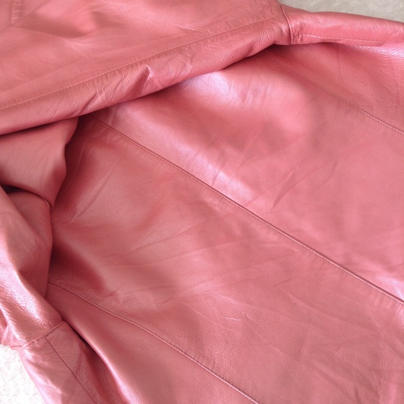 Q.C. PINK LEATHER JACKET M - Picture 7 of 8
